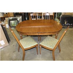 OAK DINING TABLE WITH FOUR CHAIRS