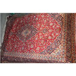 NEW 100% WOOL MAHSHAD HAND KNOTTED PERSIAN AREA CARPET, 3X2 METER RED/ BLUE. 45-50 KNOTS SQ. CM