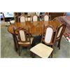 Image 1 : OAK DINING TABLE AND SIX CHAIRS