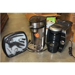 HAMILTON BEACH 1 CUP COFFEE MAKER AND BOSCH TASSIMO COFFEE MAKER ETC