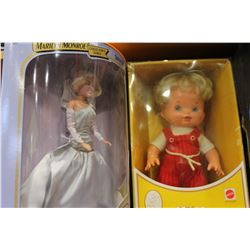 MARILYN MONROE COLLECTIBLE DOLL AND VINTAGE BOXED MATTEL DOLL