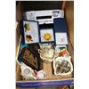 Image 1 : TRAY OF SILVER AND OTHER CHINA COLLECTIBLES