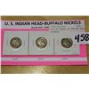 Image 1 : LOT OF THREE US INDIAN HEAD NICKELS