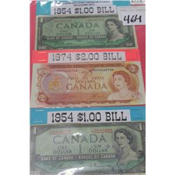 THREE OLD CANADIAN BILLS