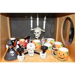 SHELF LOT OF HALLOWEEN DECOR