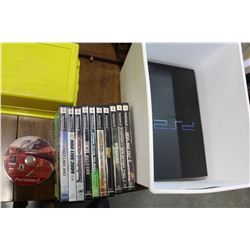 PS2 SYSTEM AND TEN GAMES