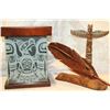 Image 1 : SMALL TOTEM POLE CARVED FEATHER AND ETCHED GLASS BOX