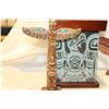 Image 3 : SMALL TOTEM POLE CARVED FEATHER AND ETCHED GLASS BOX