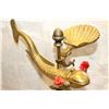 Image 2 : UNUSUAL ANTIQUE BRASS OIL LAMP