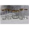 Image 1 : GOLD TRIMMED ICE BUCKET AND 6 GLASSES