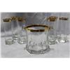 Image 2 : GOLD TRIMMED ICE BUCKET AND 6 GLASSES
