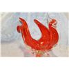 Image 1 : ORANGE ART GLASS BIRD DISH