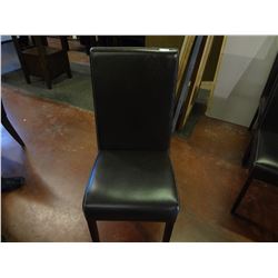 (NEW) Brown Leatherette Chair with Beige Stiching