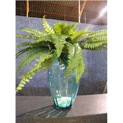 Clear Blue Vase with Decor (Pier1)