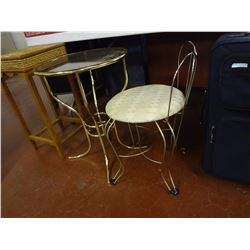 Glass Round Table with Matching Chair