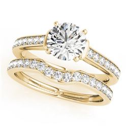 1.83 CTW Certified VS/SI Diamond Solitaire 2Pc Wedding Set 14K Yellow Gold - REF-400M9F - 31642