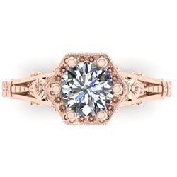 1 CTW Solitaite Certified VS/SI Diamond Ring 14K Rose Gold - REF-287X3T - 38530