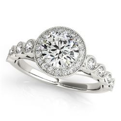 1.05 CTW Certified VS/SI Diamond Solitaire Halo Ring 18K White Gold - REF-138T8X - 26398
