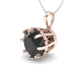 2.0 CTW Black VS/SI Diamond Solitaire Necklace 18K Rose Gold - REF-70W2H - 35735