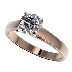 1.27 CTW Certified H-SI/I Quality Diamond Solitaire Engagement Ring 10K Rose Gold - REF-231R8K - 365