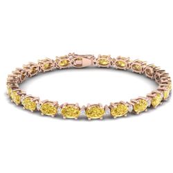 25.8 CTW Citrine & VS/SI Certified Diamond Eternity Bracelet 10K Rose Gold - REF-118Y4N - 29448