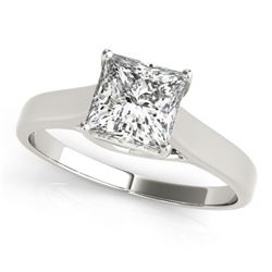 0.75 CTW Certified VS/SI Princess Diamond Ring 18K White Gold - REF-207H8W - 28143