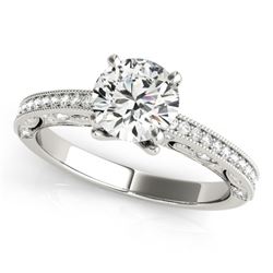 1.25 CTW Certified VS/SI Diamond Solitaire Antique Ring 18K White Gold - REF-378W2H - 27378