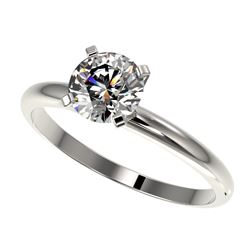 1.01 CTW Certified H-SI/I Quality Diamond Solitaire Engagement Ring 10K White Gold - REF-136Y4N - 36