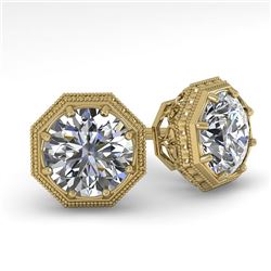 1.53 CTW Certified VS/SI Diamond Stud Earrings 18K Yellow Gold - REF-316X8T - 35971