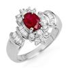 Image 1 : 1.78 CTW Ruby & Diamond Ring 18K White Gold - REF-91N3Y - 12836