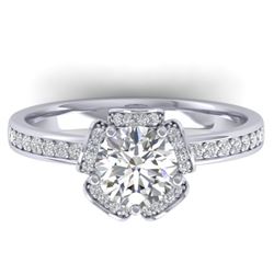 1.75 CTW Certified VS/SI Diamond Art Deco Ring 14K White Gold - REF-390F4M - 30273