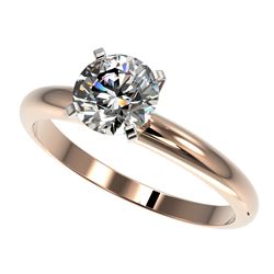 1.28 CTW Certified H-SI/I Quality Diamond Solitaire Engagement Ring 10K Rose Gold - REF-245X5T - 364