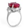 Image 2 : 8.83 CTW Ruby & Diamond Ring 18K White Gold - REF-112R8K - 13741