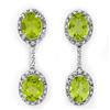 Image 1 : 8.10 CTW Peridot & Diamond Earrings 14K White Gold - REF-80W5H - 10312