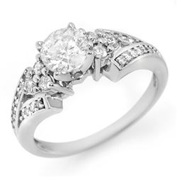 1.42 CTW Certified VS/SI Diamond Ring 14K White Gold - REF-276N9Y - 11560