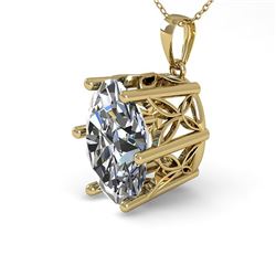 1 CTW VS/SI Oval Diamond Solitaire Necklace 18K Yellow Gold - REF-279N2Y - 35866