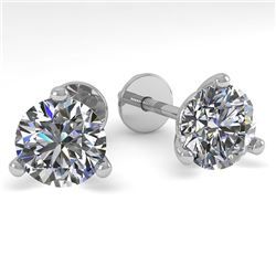 1.50 CTW Certified VS/SI Diamond Stud Earrings 14K White Gold - REF-290M2F - 38314