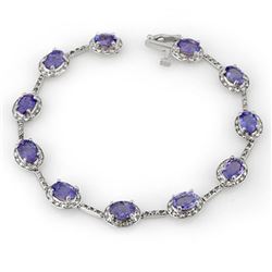 11.40 CTW Tanzanite & Diamond Bracelet 10K White Gold - REF-115T3X - 10618