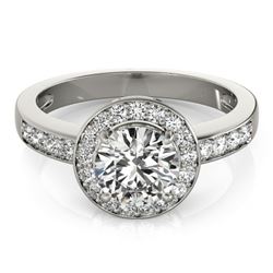 2 CTW Certified VS/SI Diamond Solitaire Halo Ring 18K White Gold - REF-599R6K - 26973