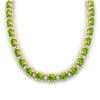 Image 1 : 61.85 CTW Peridot & VS/SI Certified Diamond Necklace Gold 10K Yellow Gold - REF-395M8F - 29514