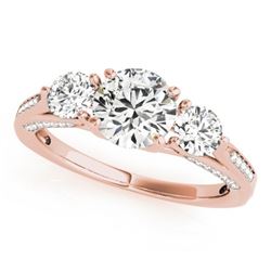 1.75 CTW Certified VS/SI Diamond 3 Stone Ring 18K Rose Gold - REF-427M3F - 27991