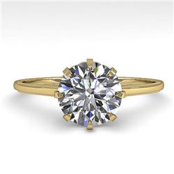 1.51 CTW Certified VS/SI Diamond Engagement Ring 18K Yellow Gold - REF-526K8R - 35761