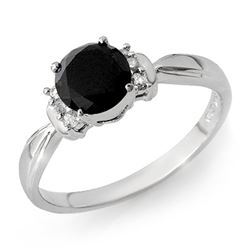 1.10 CTW Vs Certified Black & White Diamond Solitaire Ring 14K White Gold - REF-41N5Y - 13944