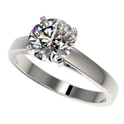 2 CTW Certified H-SI/I Quality Diamond Solitaire Engagement Ring 10K White Gold - REF-564M9F - 33029