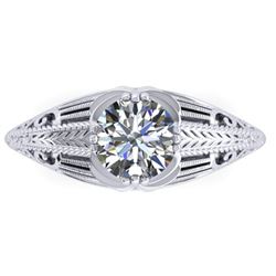 1 CTW Solitaite Certified VS/SI Diamond Ring 14K White Gold - REF-279M2F - 38532