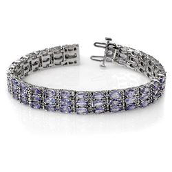 18.26 CTW Tanzanite & Diamond Bracelet 14K White Gold - REF-396H9W - 11656