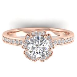 1.75 CTW Certified VS/SI Diamond Art Deco Ring 14K Rose Gold - REF-390H4W - 30274