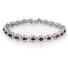 Image 1 : 10.80 CTW Ruby & Diamond Bracelet 18K White Gold - REF-372M9F - 13168