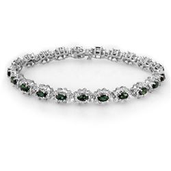 9.42 CTW Emerald & Diamond Bracelet 18K White Gold - REF-401Y3N - 13992