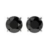 1.50 CTW Fancy Black VS Diamond Solitaire Stud Earrings 10K White Gold - REF-42T8X - 33072